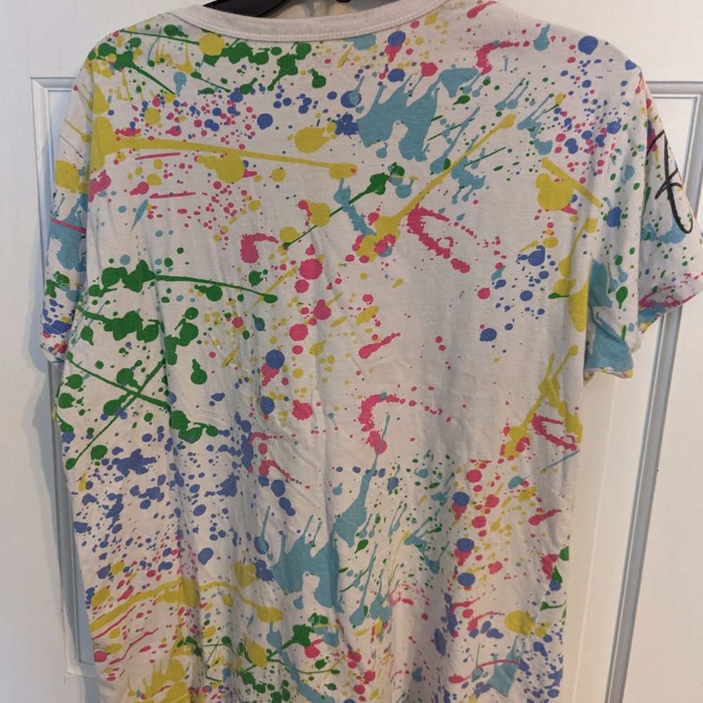 On Fire Plus Size Faith Graffiti Splatter Top Colorful 100% Cotton Women's sz 1X - Picture 6 of 6